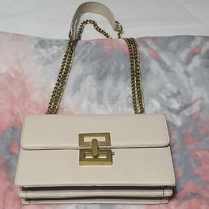 Elegant Cream Chain Strap Bag